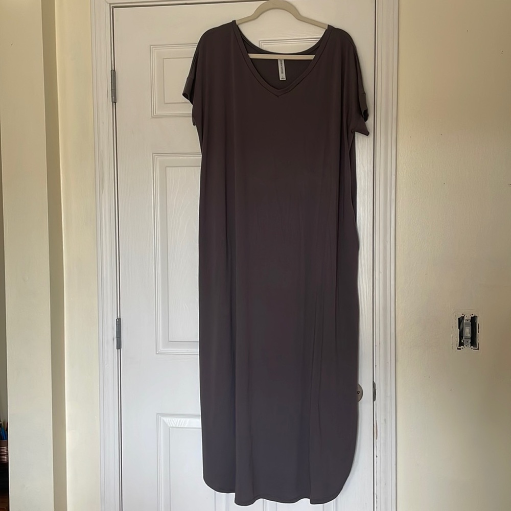 This gray dress is super cute and comfortable!